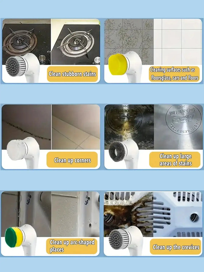 Escova de limpeza elétrica multifuncional sem fio