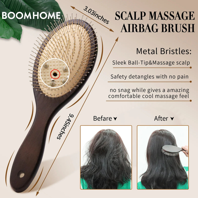 Denman Cabeça Massagem Escova, Escova De Cabelo De Aço