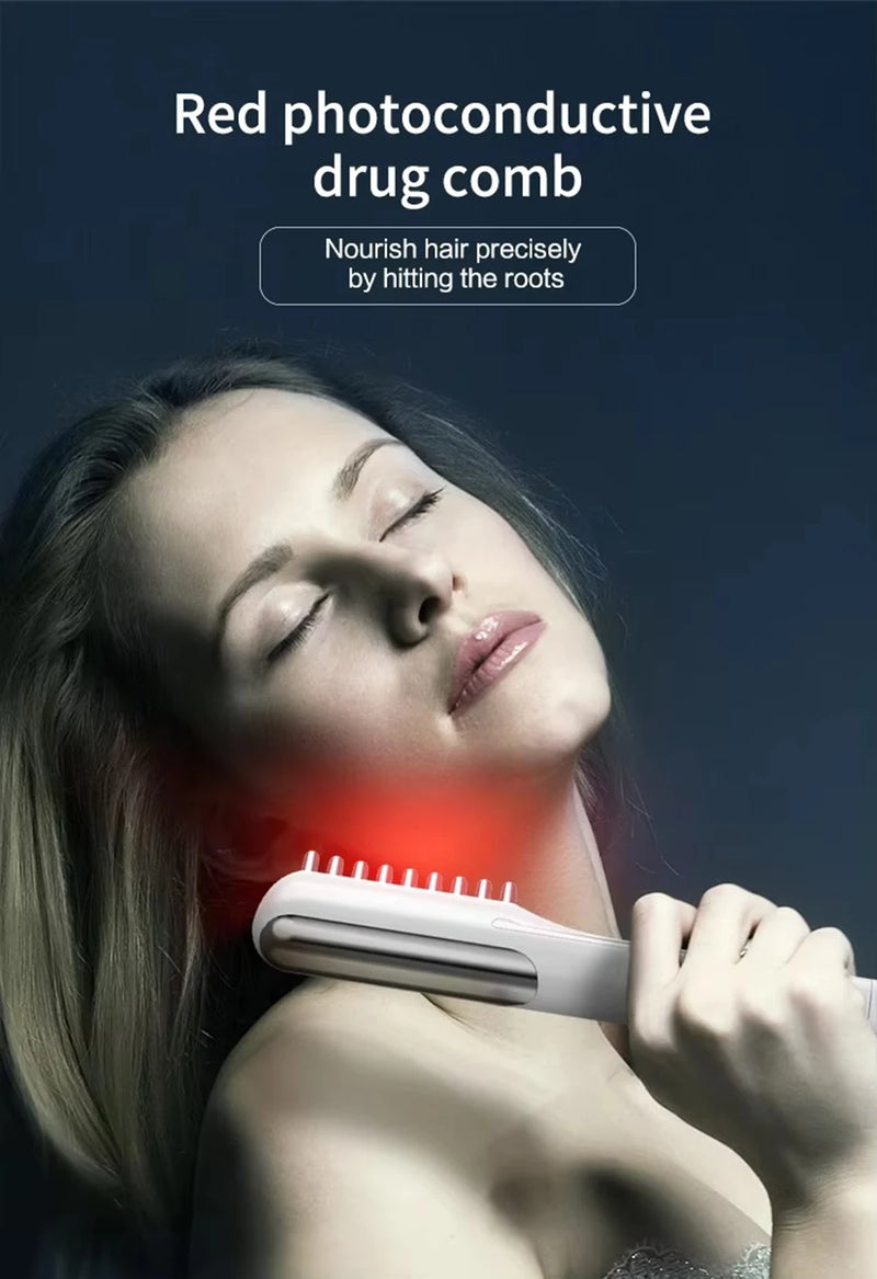 LED Red Light Therapy Massagem Elétrica Pente, aplicador de crescimento do cabelo