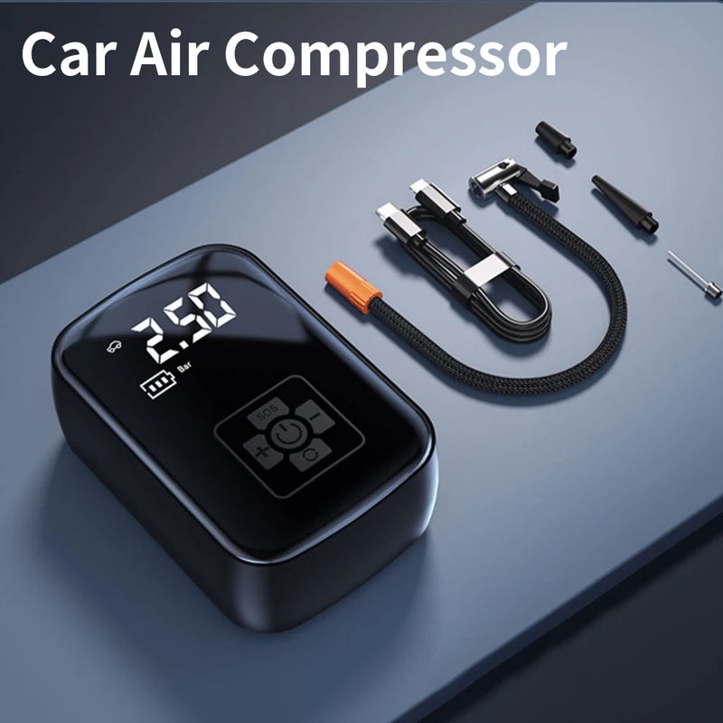 Digital carro ar compressor, pneu bomba de inflação