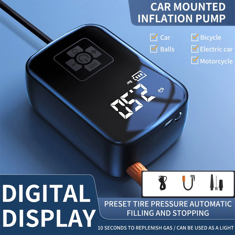 Digital carro ar compressor, pneu bomba de inflação