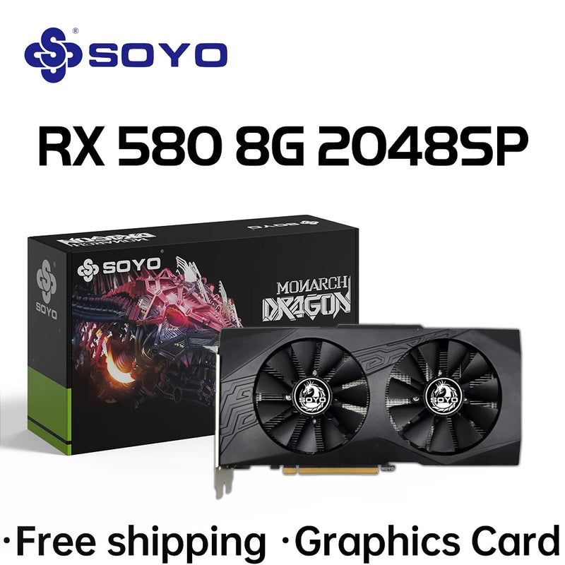 SOYO-Radeon RX580 8G Placas Gráficas, Memória GDDR5